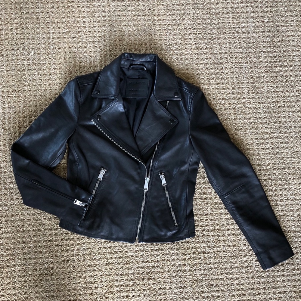 All Saints Leather Moto Jacket size 4